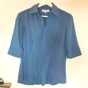 Vintage Iridescent Button-Front Shirt – M